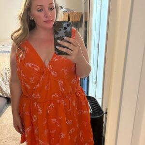 Plus size anthropology dress lobster print